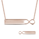 14K Gold Personalized Infinity Engravable Bar Necklace