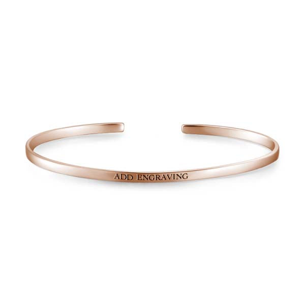 14K Gold Personalized Engravable Bangle -Small