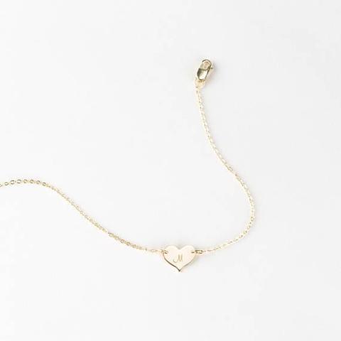925 Sterling Silver Personalized Heart Initial  Bracelet Adjustable 6”-7.5”