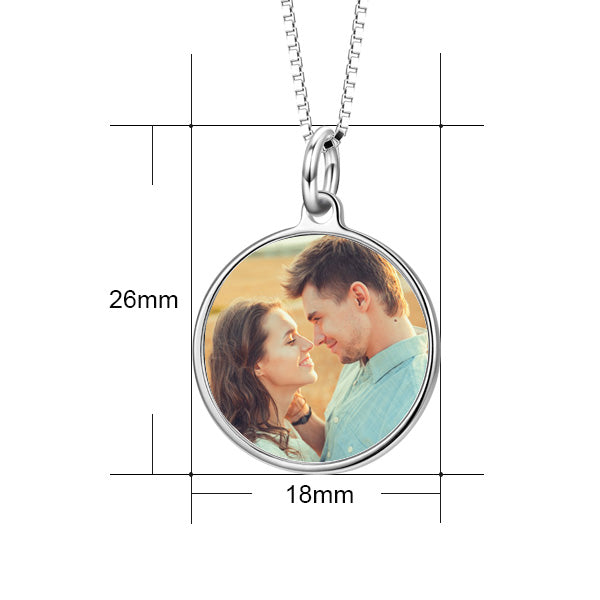 We're Meant for Each Other -  10K/14K Gold Personalized Color Photo &Text Necklace-Adjustable 16”-20”