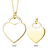 Christmas Gift-925 Sterling Silver Customize Pets' Color Photo&Text in Love Heart Pendant Necklace