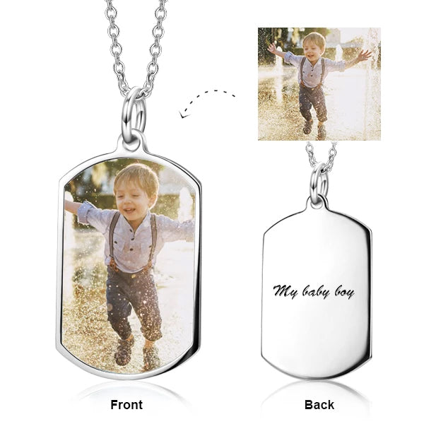 Copper/925 Sterling Silver Personalized  Color Photo Personalized - Adjustable 16”-20”