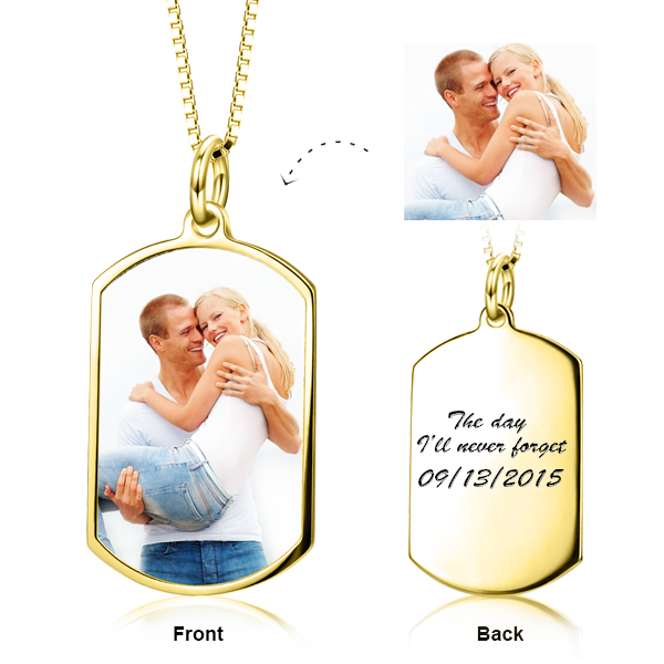 Hold You Tight - 10K/14K Gold Personalized Color Photo Customized Brand Pendant-White Gold/Yellow Gold/Rose Gold