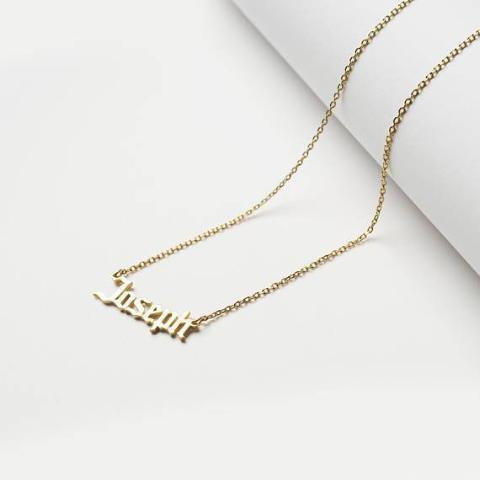 Joseph - Copper/925 Sterling Silver Personalized Minimal Name Jewelry Adjustable 16”-20”-Yellow Gold Plated