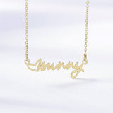 ♡sunny - Loving You-Copper/925 Sterling Silver Personalized Heart Name Necklace Adjustable 16”-20”