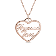 Copper/925 Sterling Silver PersonalizedHeart Name Necklace Adjustable 16”-20”