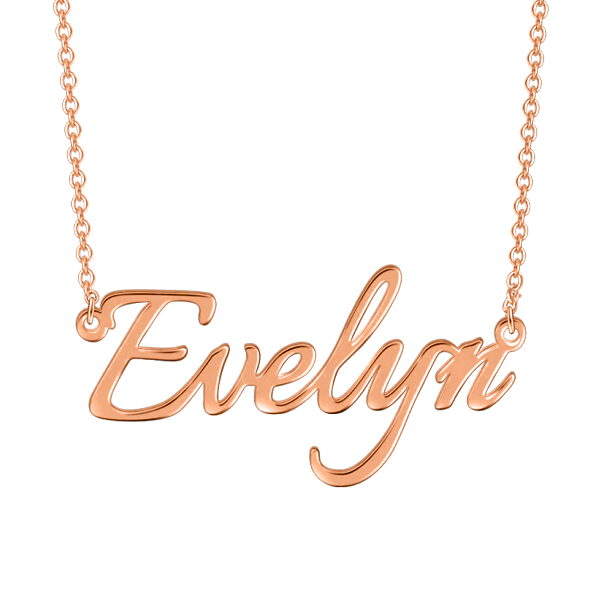 Evelyn - 925 Sterling Silver Personalized Adjustable 16”-20” Name Necklace