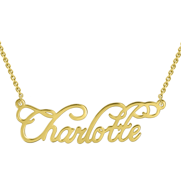 Copper/925 Sterling Silver Personalized "Charlotte" Style  Name Necklace - Adjustable 16”-20”