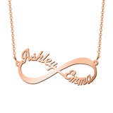 Copper/925 Sterling Silver Personalized Infinite Love Name Necklace  Adjustable 16”-20”
