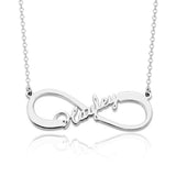 925 Sterling Silver Personalized Infinity Name Pendant Necklace  Adjustable 16”-20"