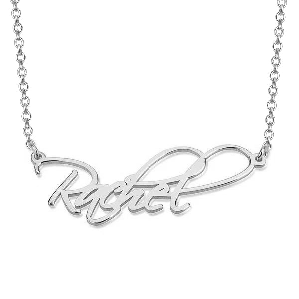 Rachel - 925 Sterling Silver Personalized Classic Script Name Necklace Adjustable 18”-20”