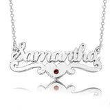14K Gold Personalized Samantha Style Heart Name Necklaces Adjustable 16”-20”