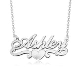 14K Gold Personalized Name Necklace With Heart Adjustable 16”-20”