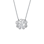 925 Sterling Silver Personalized FancyMonogram Necklace Adjustable 16”-20”