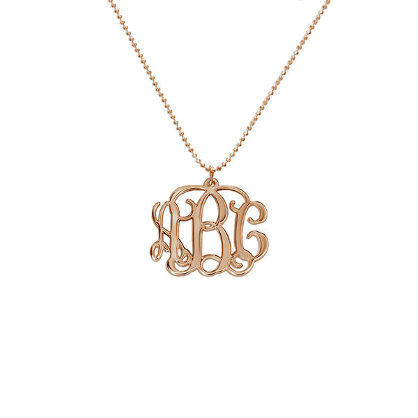 Copper/925 Sterling Silver Personalized Monogram Necklace Adjustable 16”-20”