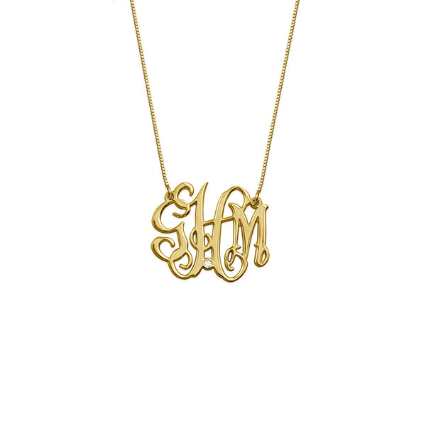 925 Sterling Silver Personalized Celebrity Monogram Necklace Adjustable 16”-20”