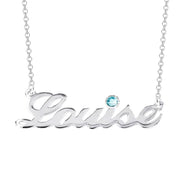 Louise - Copper/925 Sterling Silver/10K/14K/18K Personalized Name Necklace with BirthstoneAdjustable 18”-20”