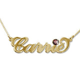 Carry Your Name - 925 Sterling Silver Personalized Name Necklaces with Crystal Adjustable Chain 16”-20”