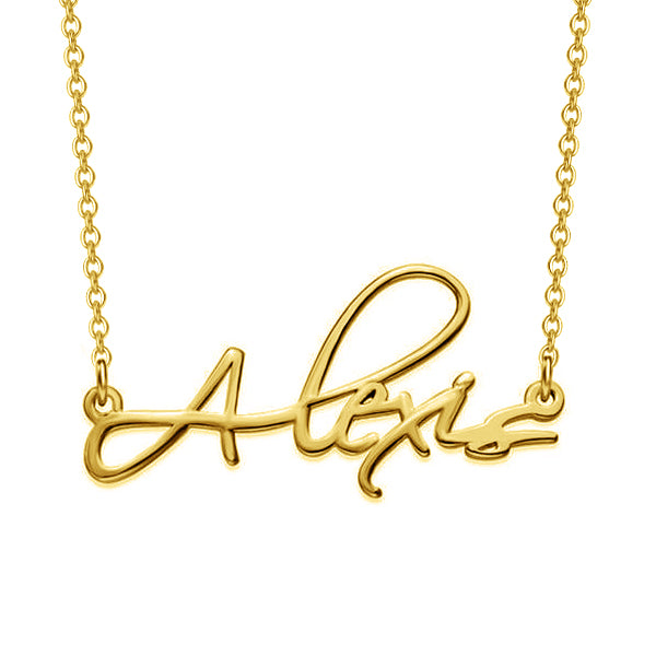 Alexis - Copper/925 Sterling Silver Personalized Script Necklace Adjustable 18”-20”