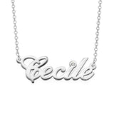 925 Sterling Silver Personalized Diamond Name  Necklace Adjustable 16”-20”