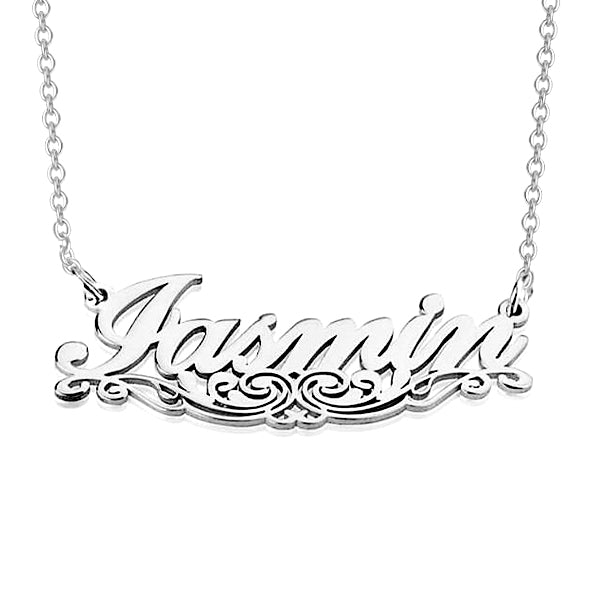 Iasmin - 925 Sterling Silver Personalized Underlined Name Necklace Adjustable Chain 16”-20"