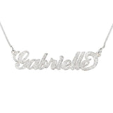 925 Sterling Silver Personalized Sparkling Name Necklace Adjustable Chain 16”-20"