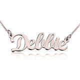 Dellie - 925 Sterling Silver Personalized Classic Name Necklace Adjustable Chain 16”-20"