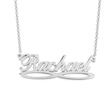 Rachael - 925 Sterling Silver Personalized Infinity Underline Names Necklace Adjustable Chain 16”-20"