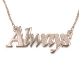 Always - 925 Sterling Silver Personalized Stylish Name Necklace Adjustable Chain 16”-20"
