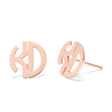 925 Sterling Silver Personalized Two Initial Block Monogram Earrings