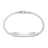925 Sterling Silver Personalized Coordinate Engraved Bracelet Length Adjustable 6”-7.5”