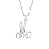 925 Sterling Silver Personalized Single Initial Necklace Adjustable 16”-20”