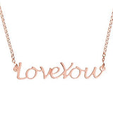 925 Sterling Silver Personalized Handwritten Love You Necklace Adjustable 16”-20”