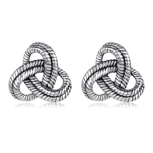 925 Sterling Silver Lucky Knot Studs