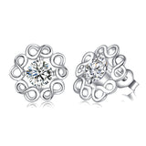925 Sterling Silver Infinity Cubic Zircon Charm Studs For Women Girls