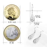 925 Sterling Silver Water Droplets Crystal Drop Earrings