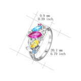 925 Sterling Silver Flower Cubic Zirconia Ring