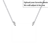Personalized Hand Painted Photo and Engraved Pendant Necklace in 925 Sterling Silver