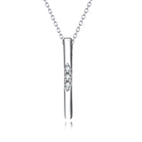 925 Sterling Silver Personalized Crystal Pillar Necklace