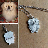 Personalized  Engraved Pets Photo Pendant Necklace Adjustable 16”-20” in 925 Sterling Silver