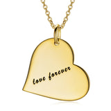 Forever In My Heart - Copper/925 Sterling Silver Personalized Love Heart Necklace Adjustable 16”-20”
