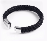 Leather Rope Personalized Bracelet with Stainless Steel Button