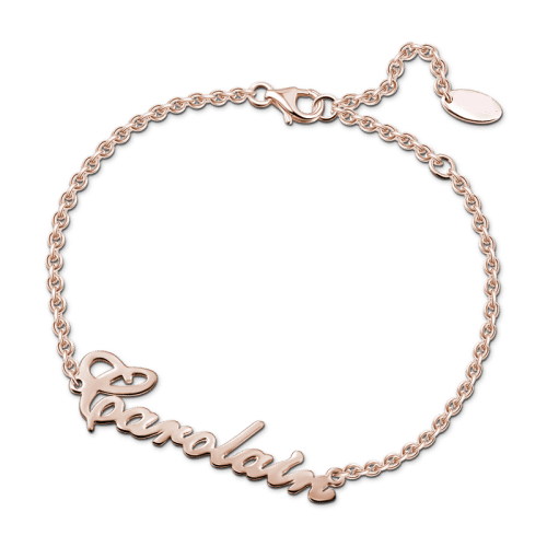 Copper/925 Sterling Silver Personalized Name Bracelet Length Adjustable 6”-7.5”