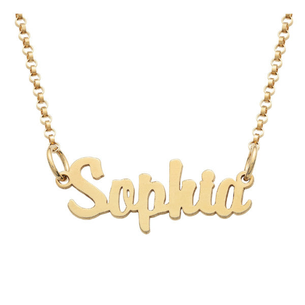 "Sophia"-Copper/925 Sterling Silver Personalized Mini Name Necklace Adjustable Chain 16"-20"