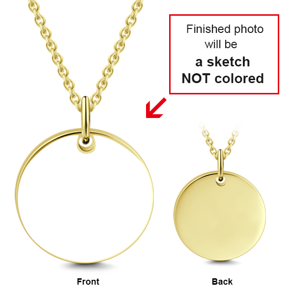 14K Gold Personalized Engraved Adjustable 16”-20” Photo Necklace