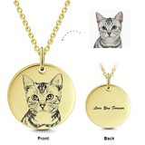 14K Gold Personalized Engraved Adjustable 16”-20” Photo Necklace