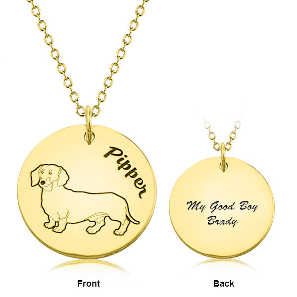 925 Sterling Silver Personalized Engraved Pets Photo and Text NecklaceAdjustable 16”-20”