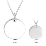 925 Sterling Silver Personalized Engraved Photo Necklace Adjustable 16”-20”