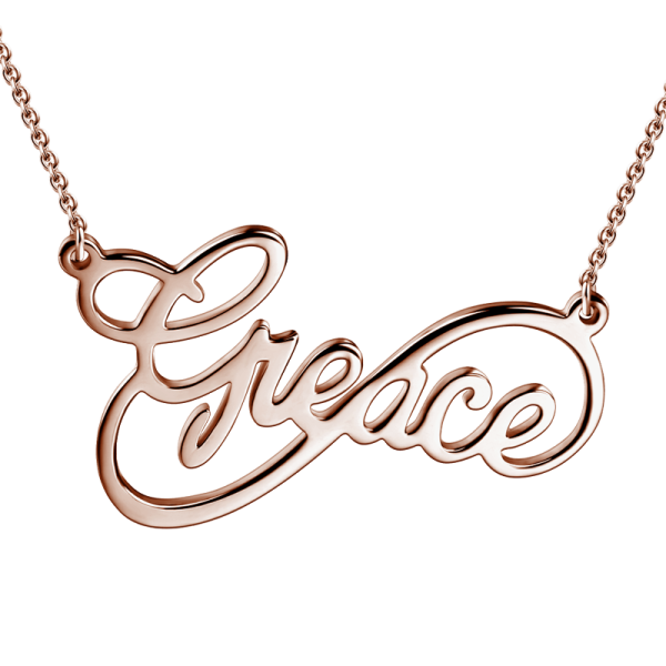 14K Gold Personalized Infinity Name Necklace - White Gold/Yellow Gold/Rose Gold