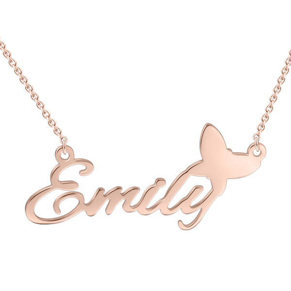 9K Gold "Amy"Style Personalized Name Necklace Adjustable 16”-20”